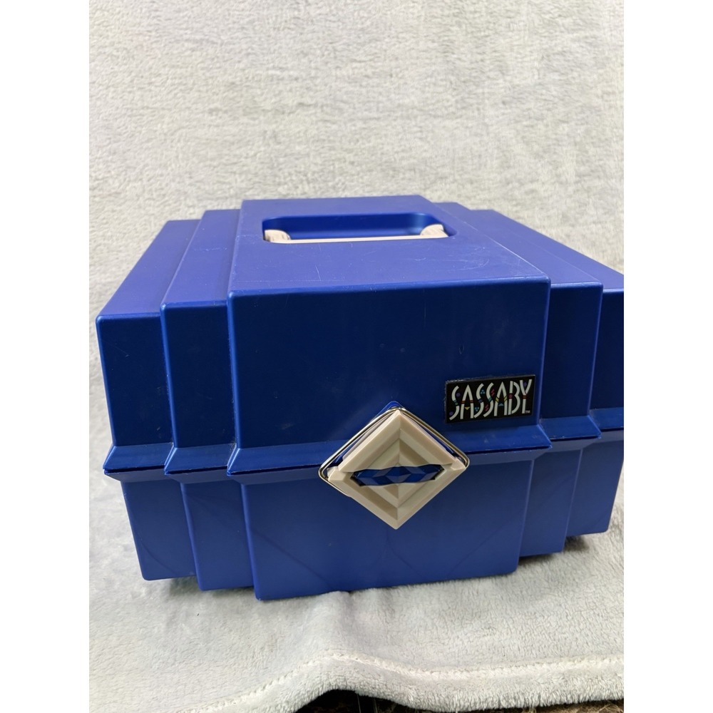 Vintage Sassaby Model 104 Cobalt Blue Caboodles-Style Makeup Jewelry Organizer